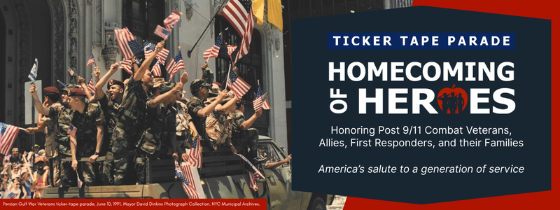 Persian Gulf War Veterans ticker-tape parade, June 10, 1991. Mayor David Dinkins Photograph Collection. NYC Municipal Archives.